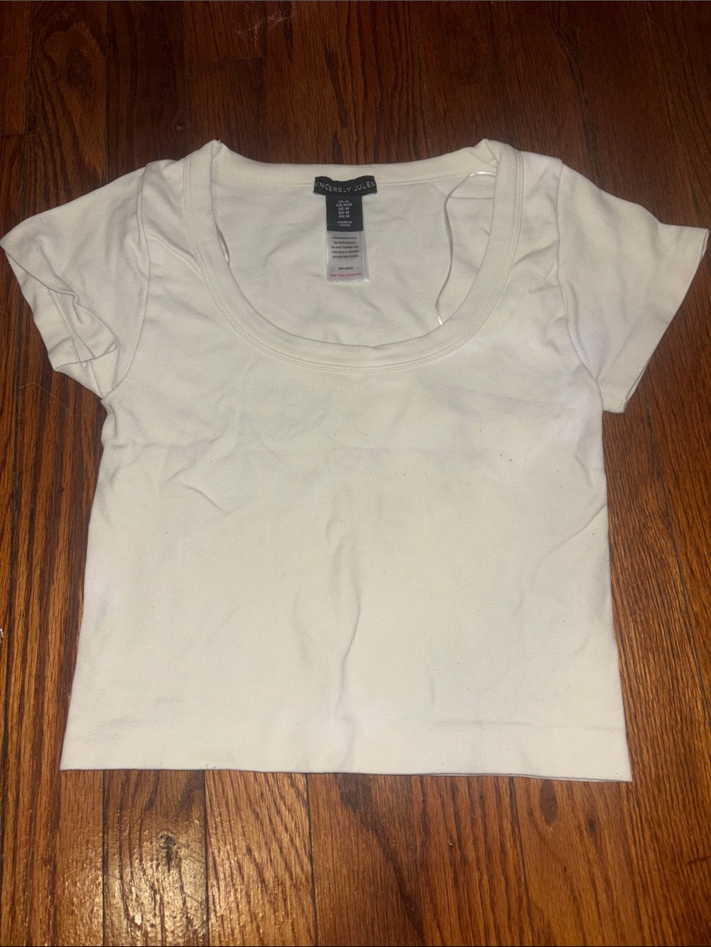 Sincerely Jules White Scoop Neck Crop Top
